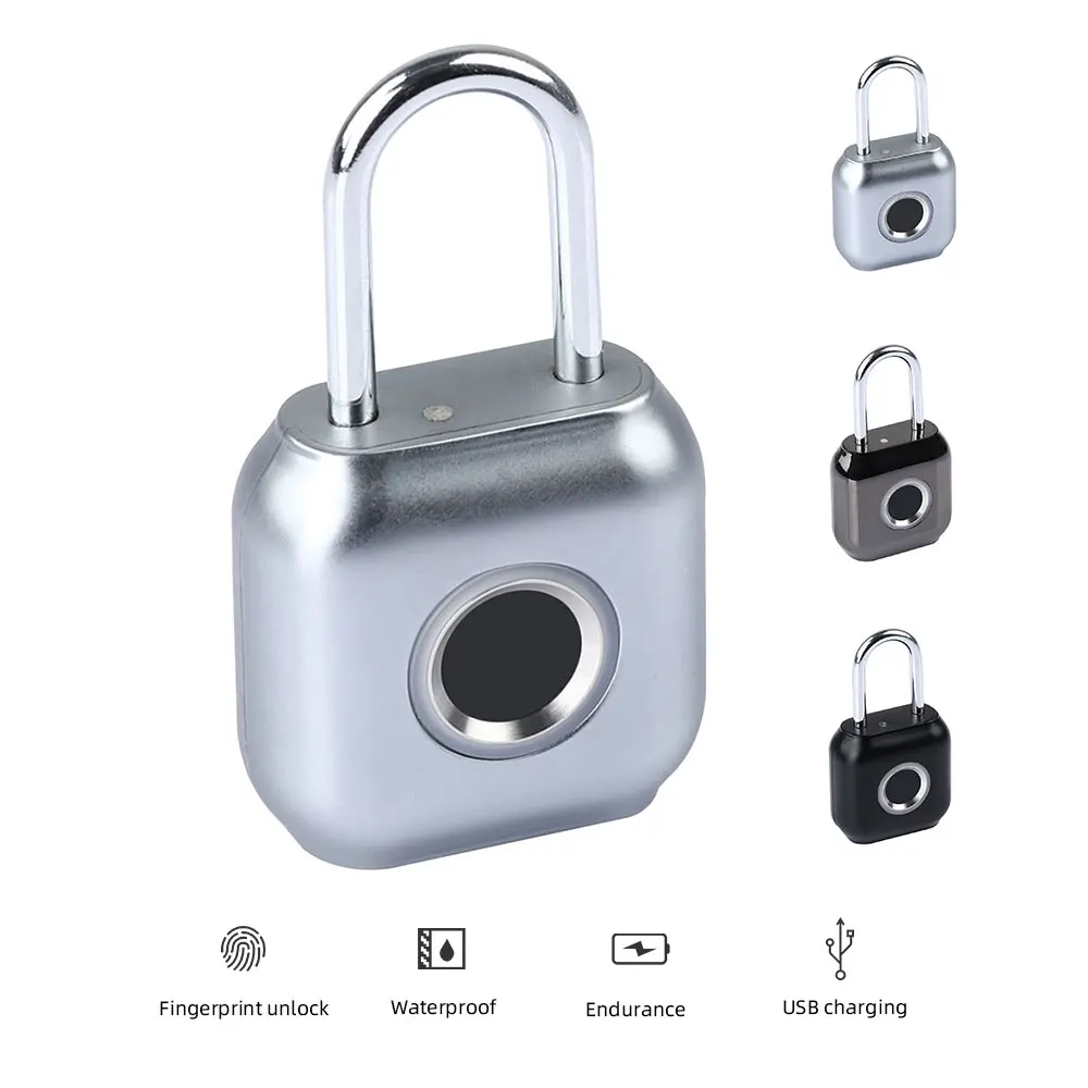 

Smart Biometric Fingerprint Door Locks Waterproof USB Rechargeable Door Lock, Keyless Fingerprint Padlock For Luggage Suitcase