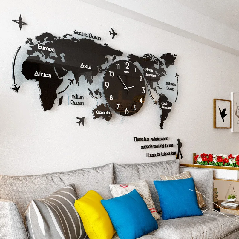 

Wall Clock Creative Modern Acrylic Large Clocks Wall Home Decor Luminous Relogio De Parede Gift D021