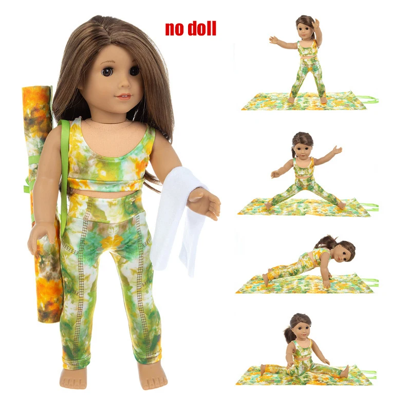 

18 Inch Doll Yoga Suit Changing Into Doll Clothes Stand Collar Suit 18 Inch Girl Simulation Doll Toy Clothes No Doll