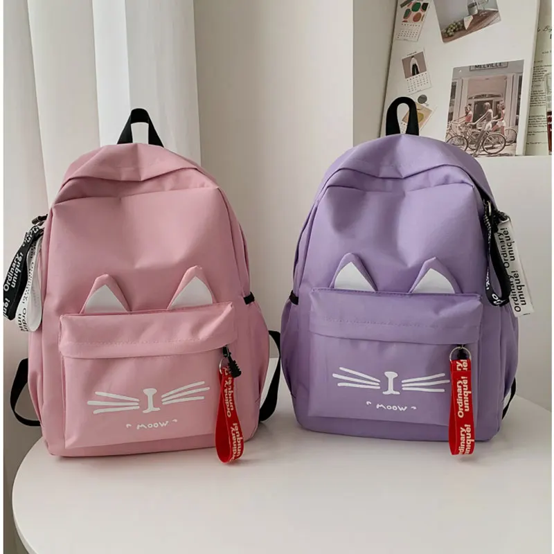 

New Both Shoulders Girls Backpack Lovely Cat Ears Student Children School Bags for Boys Bag Kids Mochila Escolar Cartable Enfant