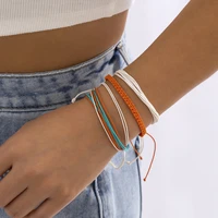 boho multicolor layered thread bracelets for women trendy hand chains colorful adjustable rope bracelet set 2022 fashion jewelry