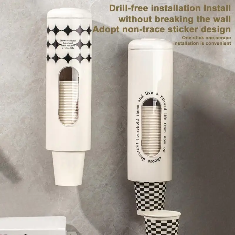 

Mouthwash Cups Holder Wall Mount Paper Water Cup Holder Reusable Pull Type Water Cooler Dispenser Cup Holder Bathroom Mouthwash