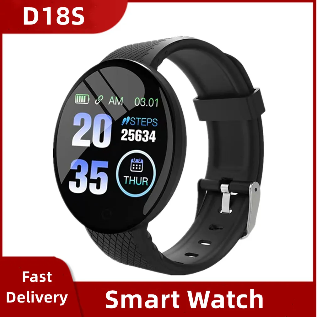 

D18S Smart Watch Multi-Functional Sports Bracelet Blood Oxygen Heart Rate Sleep Monitoring 1.44-inch Round Screen Smart Watch