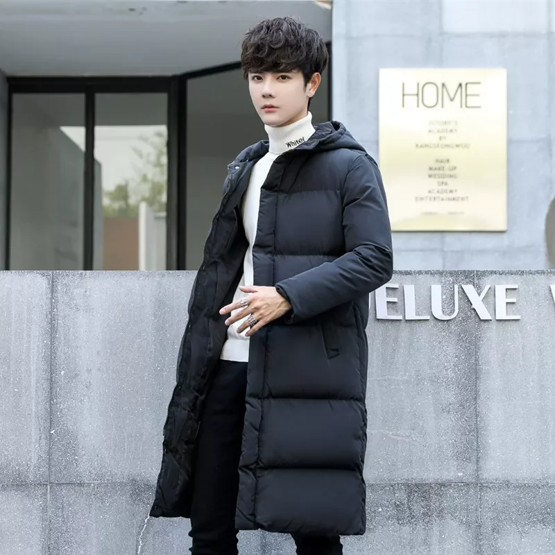 Coats Hooded Casual Long Down Jackets Thicker Warm Parkas 2021 New Male Outwear Winter Coats Slim Fit Jackets Winter Jackets