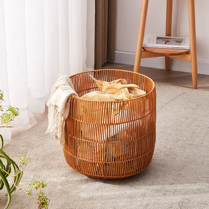 Dirty clothes storage basket Nordic luxury household bathroom imitation rattan Hotel waterproof laundry picnic basket