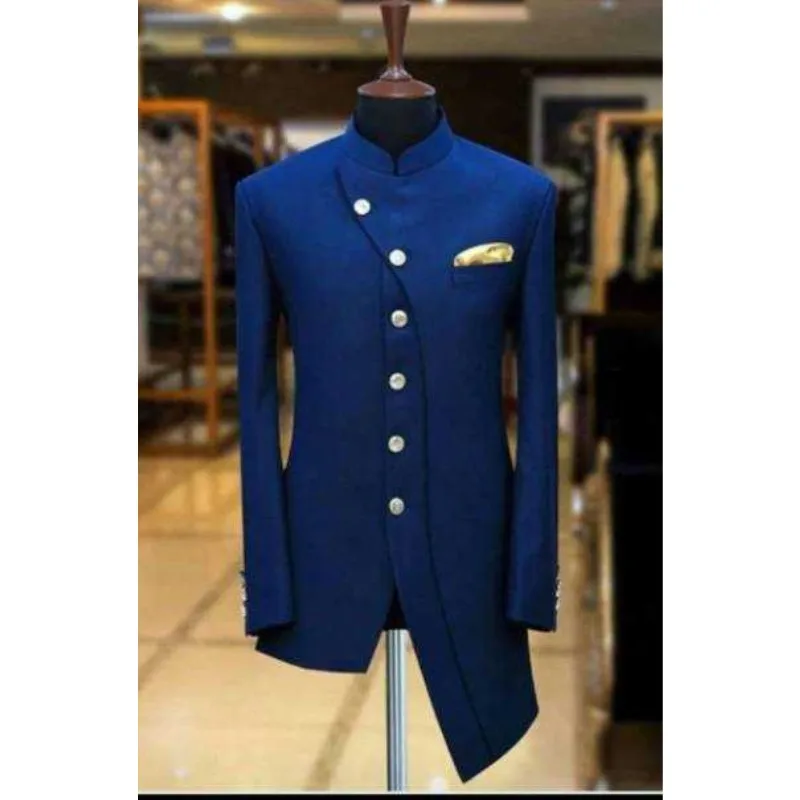 

Костюм мужской асимметричный с воротником-стойкой и брюками