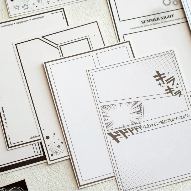 Журнал Go 50 шт./лот черно-белый бордер коллаж карта для карточек планировщик