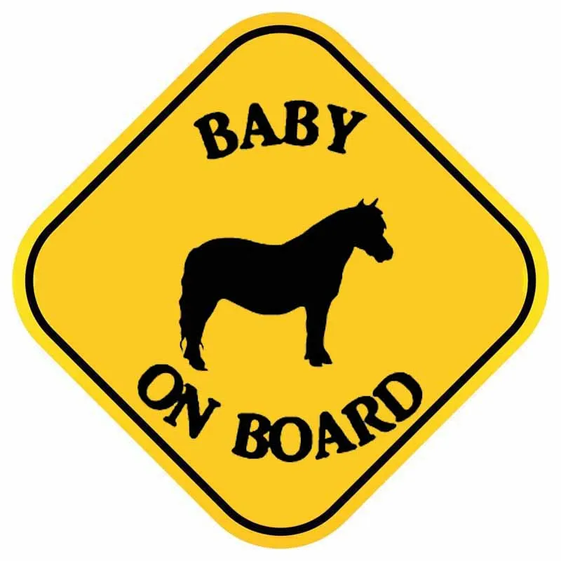 

BABY ON BOARD Car Sticker PVC Cute Horse Decal 13.9CM*13.9CM