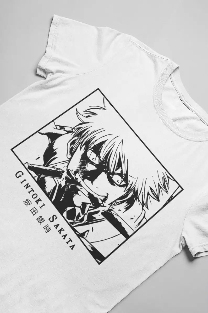 

Gintama Angry Gintoki Sakata Manga Style Anime T-Shirt, Gintama Shirt, Gintoki Shirt, Cool Anime T-Shirt