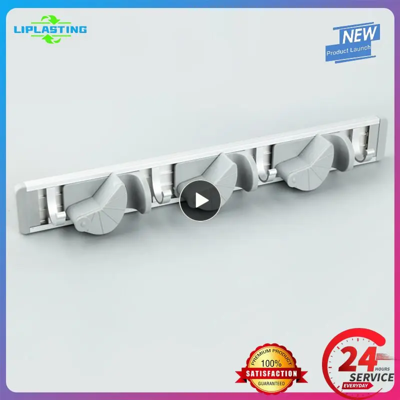 

Durable Broom Rack Saving Place Punch-free Broom Hanger Hook Bathroom Accessories Mop Rack Multi-purpose Wall Mounted Hooks