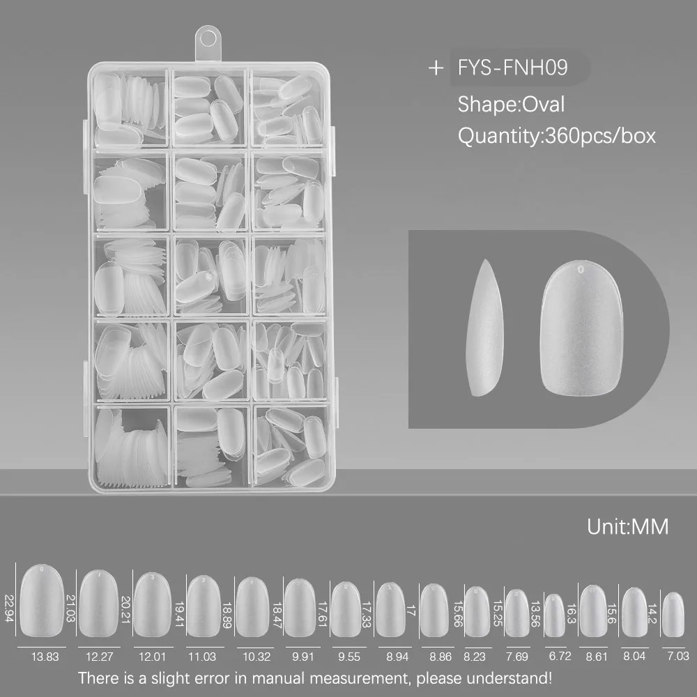 

360 шт./коробка, ультратонкие матовые капсулы для ногтей