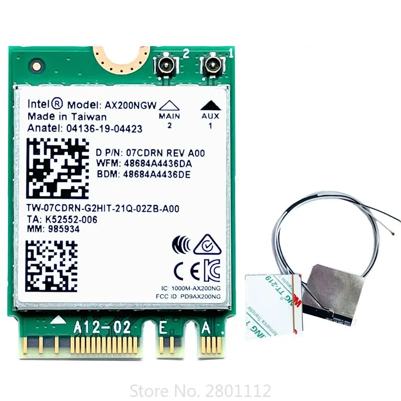 

Новая антенна для беспроводной сетевой карты для Intel AX200 AX200NGW NGFF M.2 Bluetooth 5,2 2,4G/5 ГГц 802.11ac/ax WiFi 6 двухдиапазонный 2,4 Гбит/с