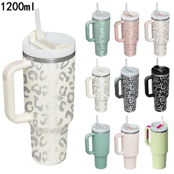 40oz Mug Tumbler With Handle Insulated Tumbler With Lids and Straws Stainless Steel Coffee Cup Gift OutdoorCar Cup 1