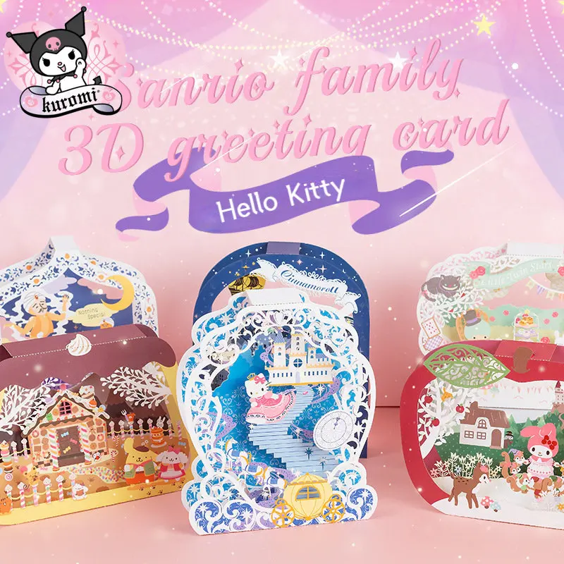 

Sanrio Hello Kitty Kuromi Melody Cinnamoroll Greeting Card Cartoon Cute Message Card Birthday Gifts Teacher's Day Christmas