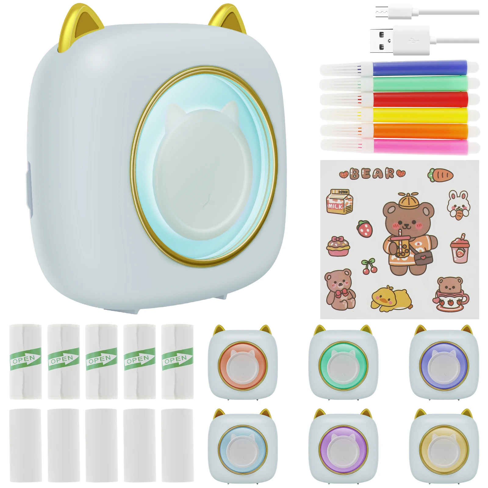 

Портативный мини-принтер для фотографий, 1200 мАч