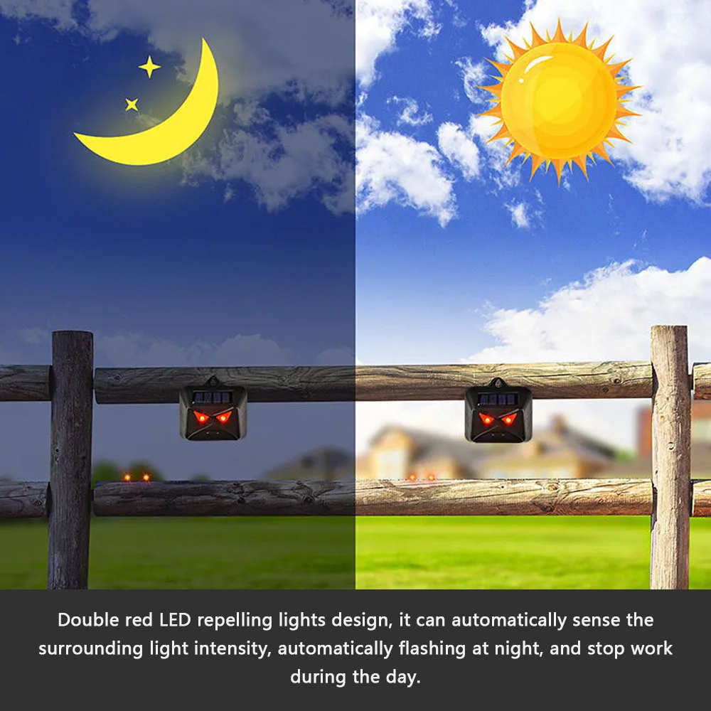 Многофункциональный силиконовый отпугиватель птиц на солнечной батарее с