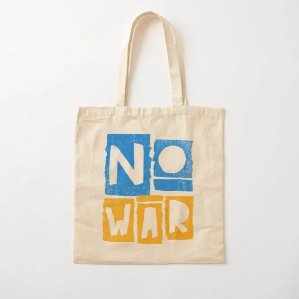 

No War Cotton Canvas Bag Travel Fabric Casual Shoulder Bag Reusable Handbag Women Shopper Ladies Fashion Unisex Grocery