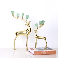 home furnishing mother and child deer copper ornaments