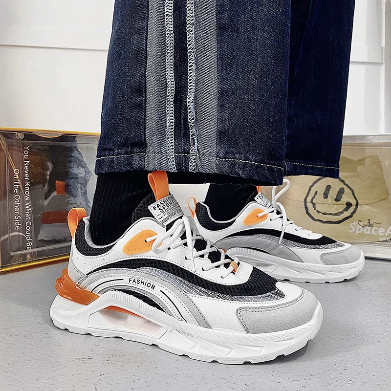 

Men Casual Shoes Fashion Men's Chunky Sneakers Height Increasing Dad Shoes Thick Sole Hard-Wearing Male Footwear