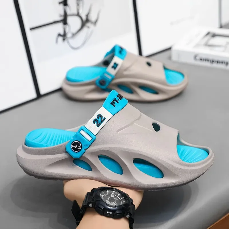 Мужские шлепанцы на мягкой воздушной подушке повседневные сланцы из ЭВА очень