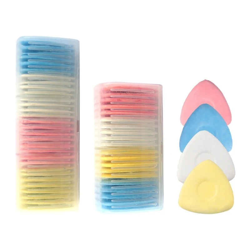

H55A 20/30PCS Professional Tailors Chalk Triangular Tailoring Chalk Marker Sewing Fabric Chalk with Plastic Storage Box