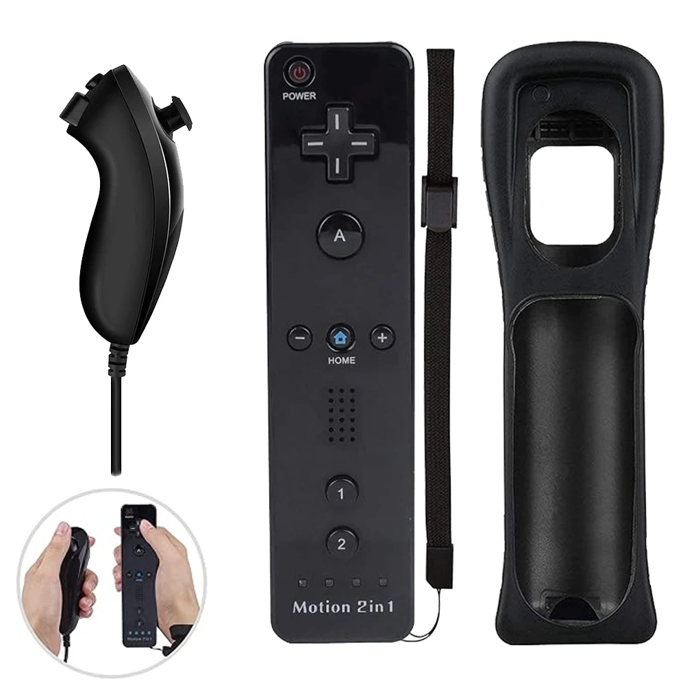 Беспроводной Bluetooth-геймпад 2 в 1 совместимый с Nintendo Wii/Wii U Motion Plus