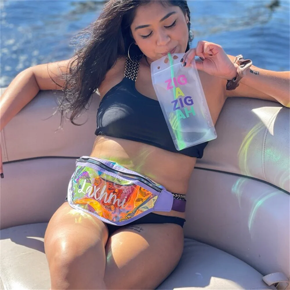 Многоразовая сумка для напитков и соломинки разноцветная Девичья розетка