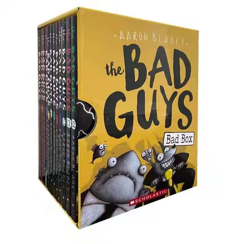 

12 шт./компл. The Bad Guys Подарочная коробка с изображением английских комиксов, детская книга для чтения, книга для раннего развития