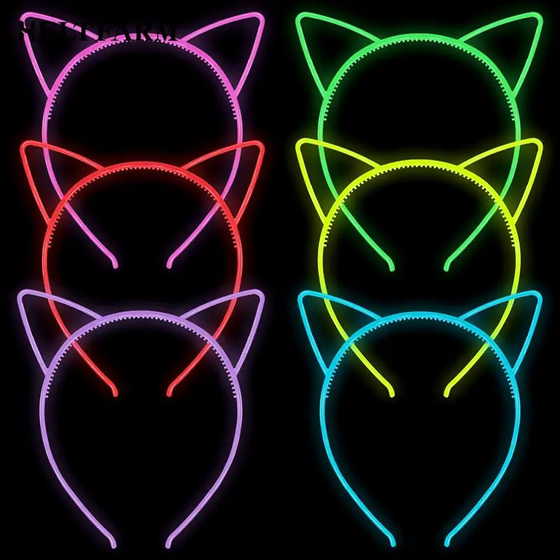 

1pcs Luminous Cat Ear Headband Children Girl Baby Birthday Party Festival Glow In Dark Hairband Hair Accessories