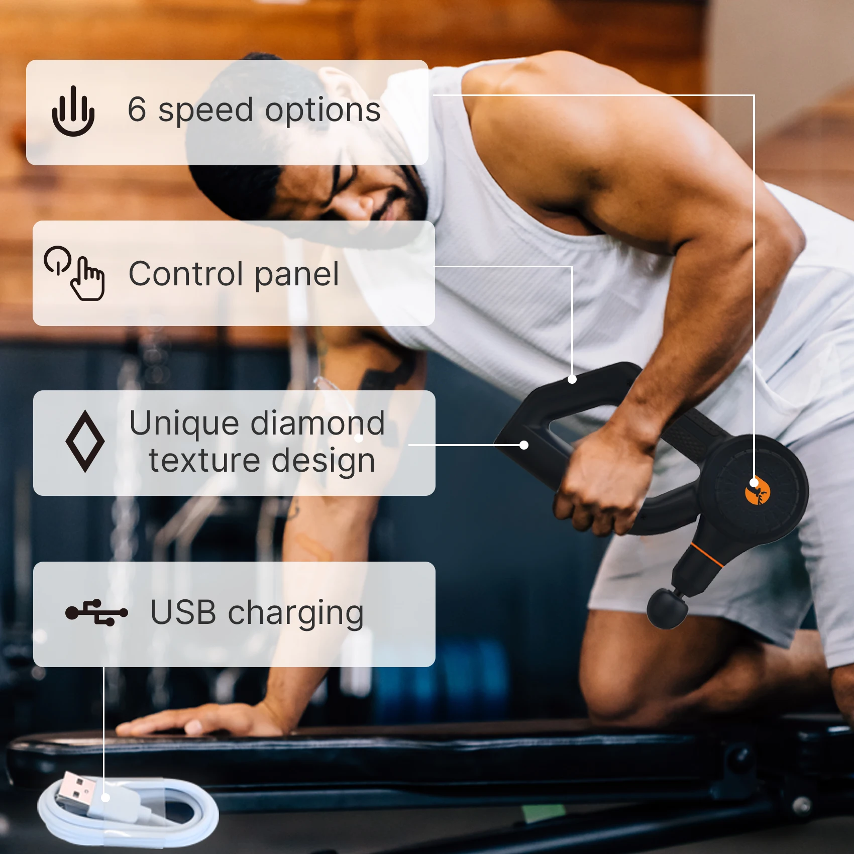 Массажный пистолет AIVECO для глубоких тканей Электрический массажер стимуляции