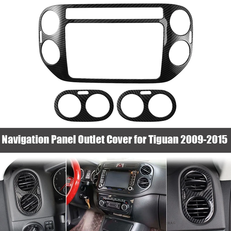 

3Pcs/Set Car Dashboard Air Vent Cover Frame Car Trim Interior for Tiguan 2010-2018 Car Accessories