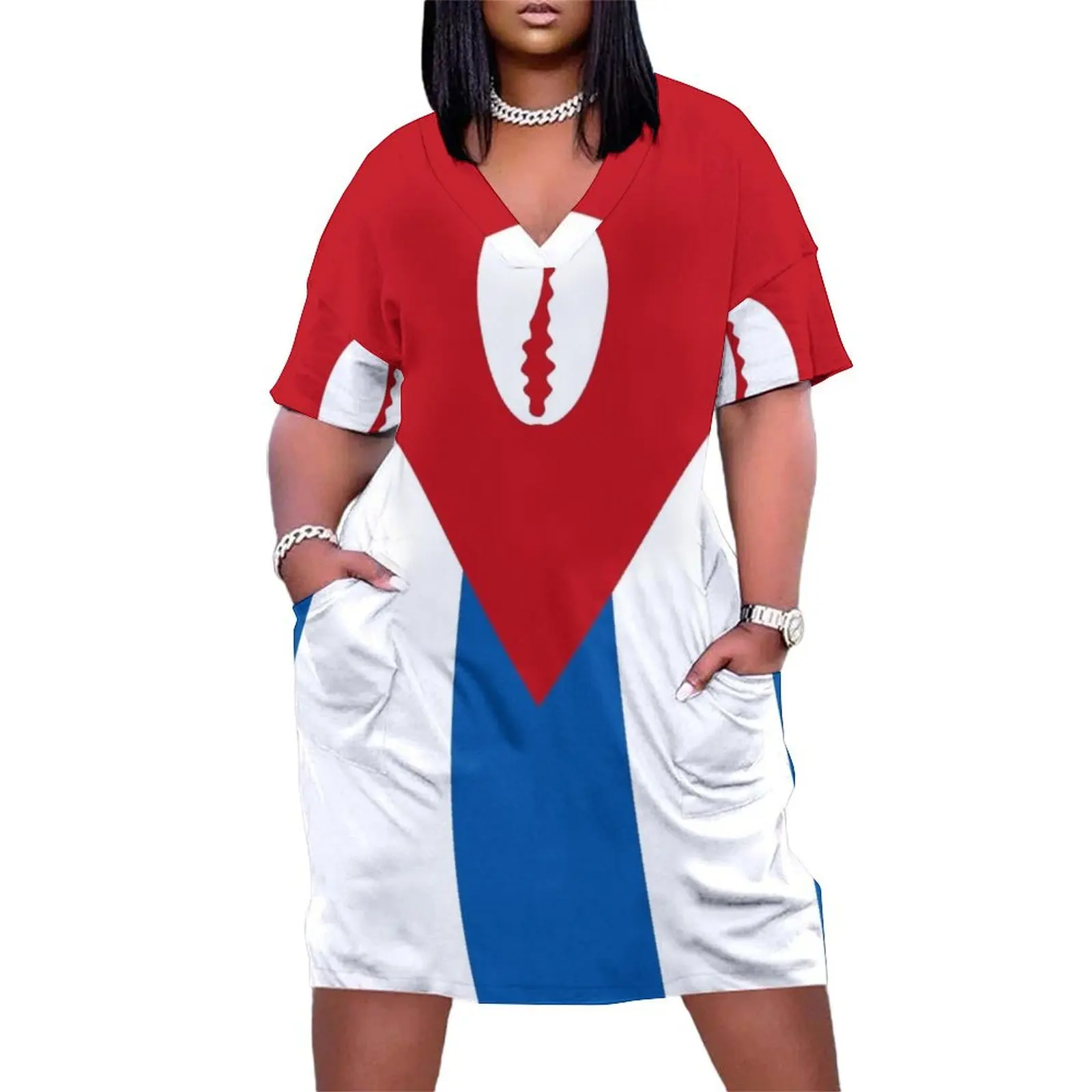 Кубинский флаг для Santeros свободное карманное платье на день рождения вечернее с