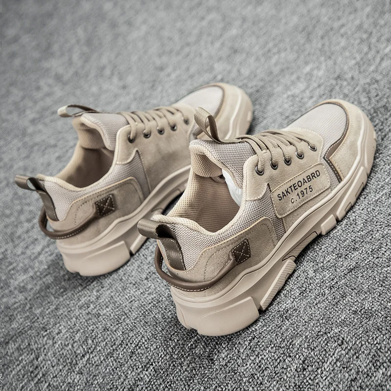 

Vintage Style Casual Shoes Men Comfortable Designer Male Leisure Beige Flats Sneakers Fabric Air Mesh Spring Tooling Board Shoes