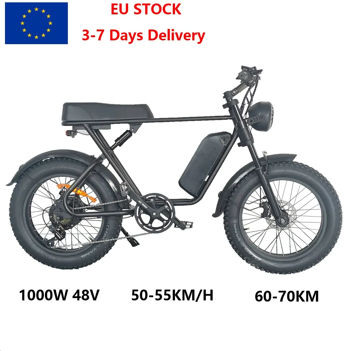 

USA / EU Stock E Scooter 1000W 48V 15AH Dual Disc Brakes 3 Speed Mode Fast 50-55KM/H 20 Inch Tires Electric Bikes