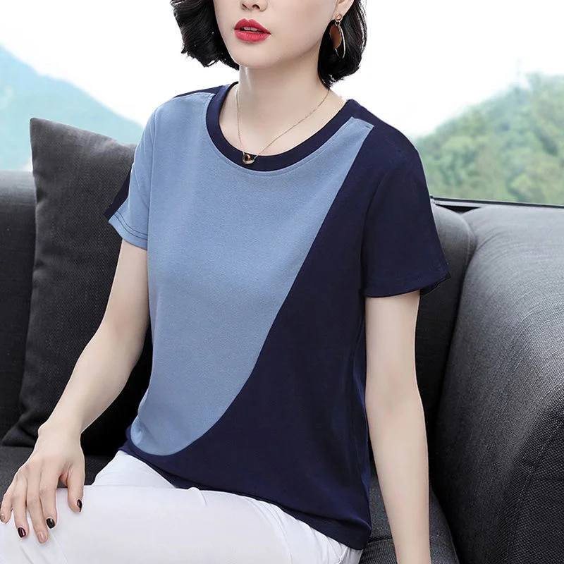 2022 New Summer Short Sleeve T-Shirt Womens Korean Style Loose Oversized Bottoming Shirt Womens t Shirt