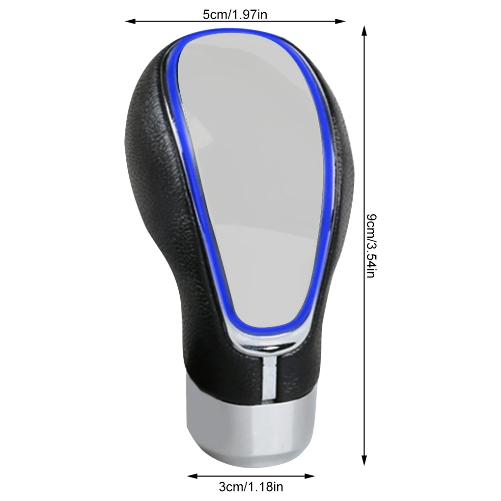 

Ручка переключения передач из черной кожи, рычаг переключения передач с сенсорным управлением, активацией движением, многоцветная светоди...