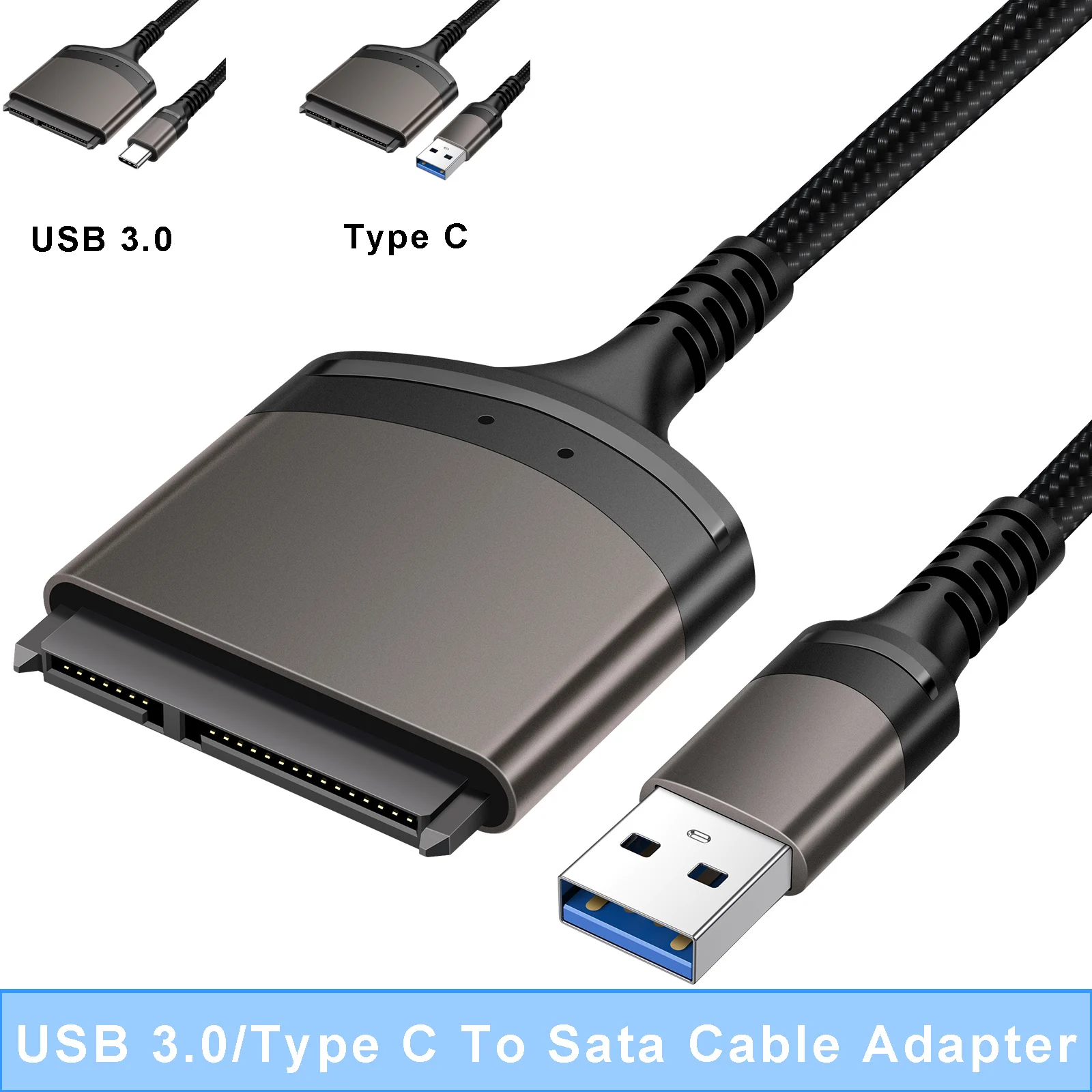 

Переходник с USB 3,0/Type C на SATA кабель 6 Гбит/с для внешнего жесткого диска 2,5 дюйма SSD жесткого диска SATA 3 22-контактный адаптер SATA кабели 23 см