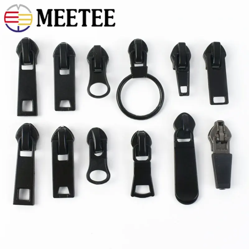 

10Pc 5# Zipper Slider Puller for Nylon Zips Reverse Waterproof Invisible Zip Head Bag Garment Closure Zippers Sewing Accessory