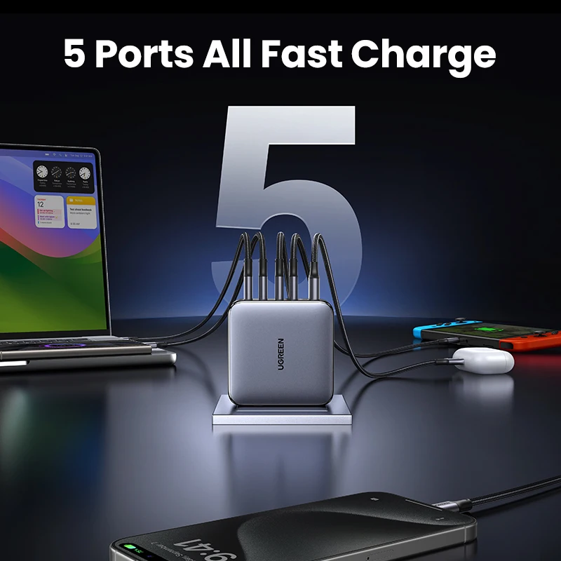 Фото Зарядное устройство UGREEN 100 Вт с 5 USB-портами, 3,0 PPS №2