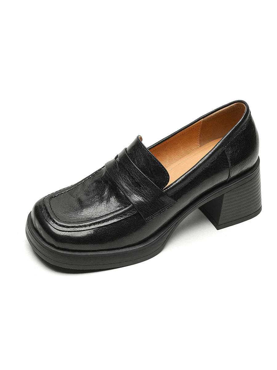 Женские лоферы из натуральной овчины новые весенние женские туфли на платформе с