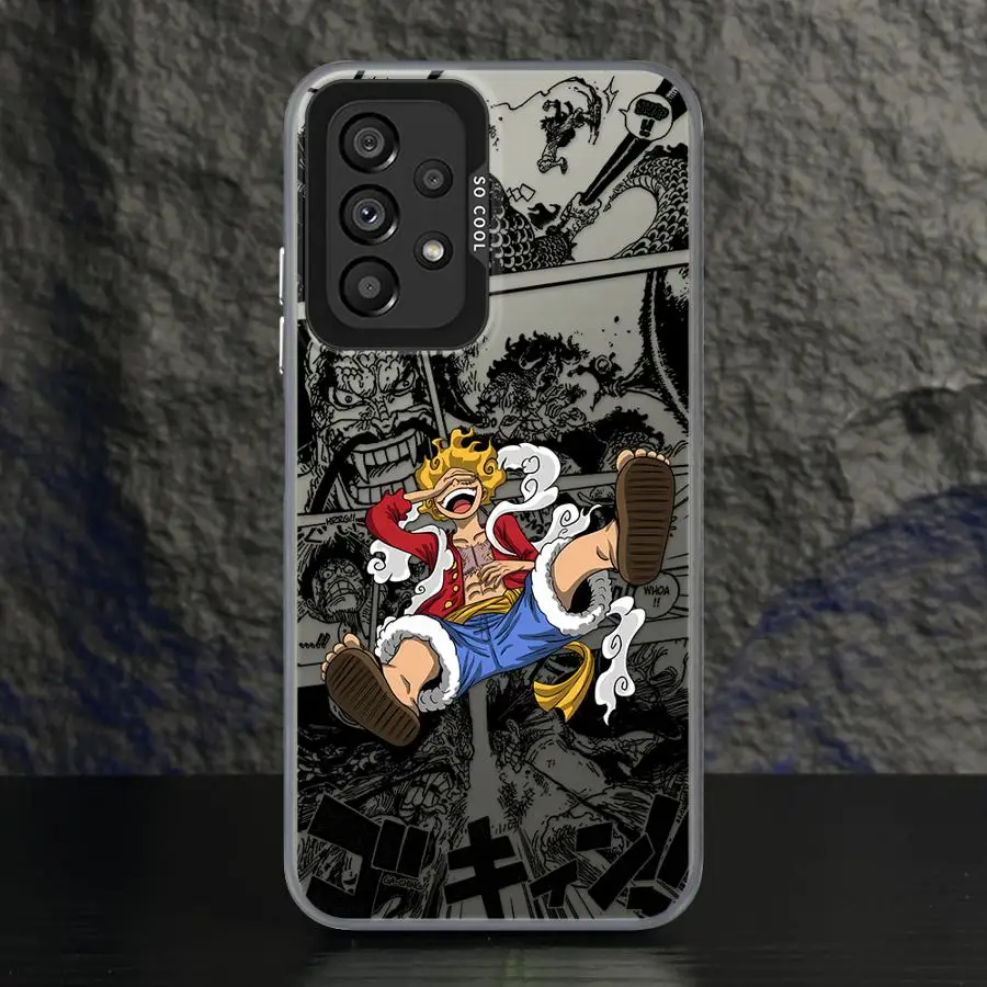Чехол для телефона L-Luffys Gear 5 японское аниме Samsung Galaxy A15 A25 A51 A52 A53 A52s A54 A55 A71 A72 A73 4G 5G