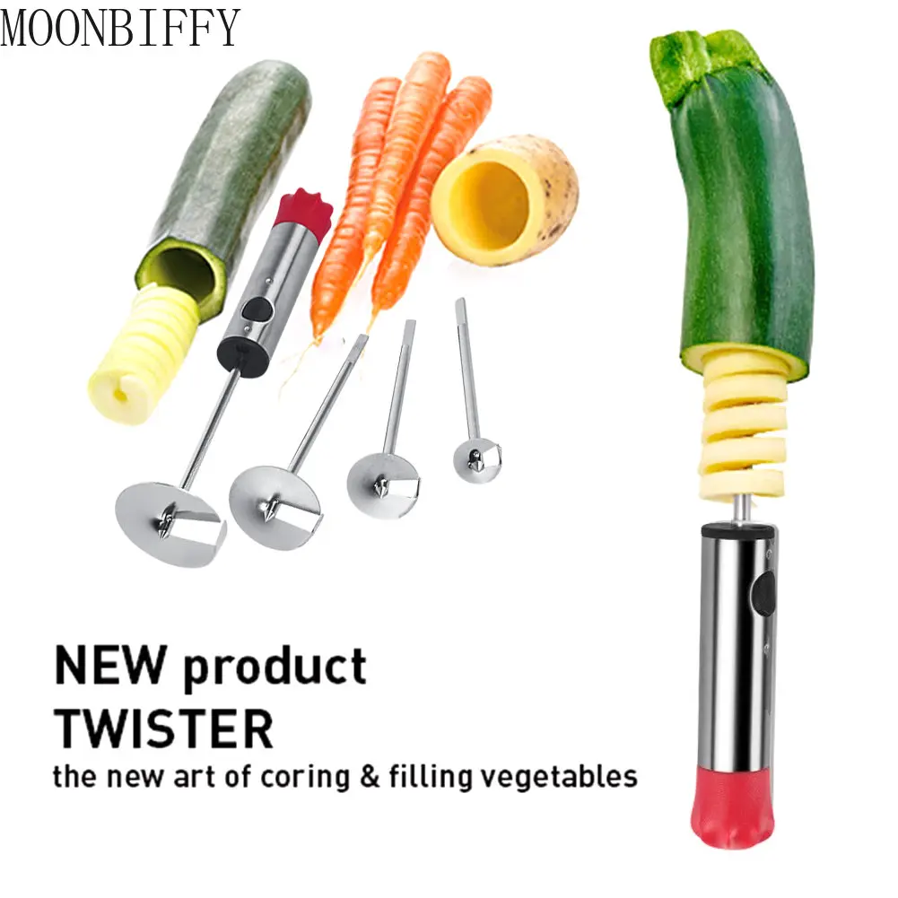 Drill Vegetable Fruit Corer With Ergonomic Anti-Slip Handle Denucleator For Coring Hollowing Out Zucchini Potatoes Carrot Pear