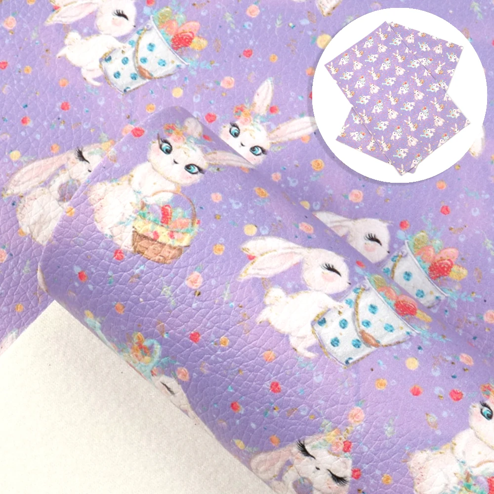 Листы из искусственной кожи с пасхальным рисунком личи 20*33 см мягкая