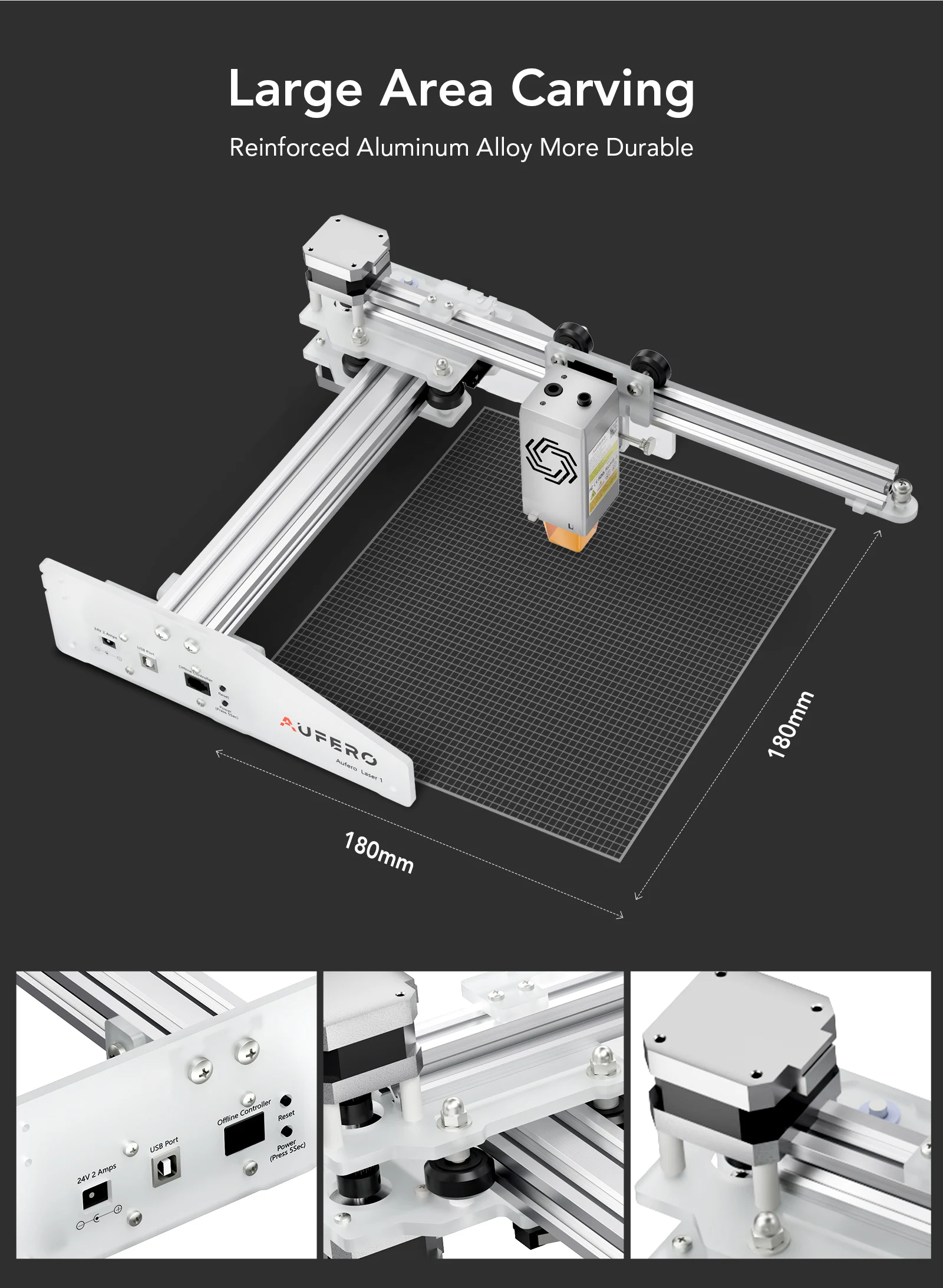 Aufero 2  Laser Engraver Machine Cutting Tools Aufero 1 10W PRINTER Desktop MILLING CUTTER With Y-axis Engraving Area 390x800mm enlarge