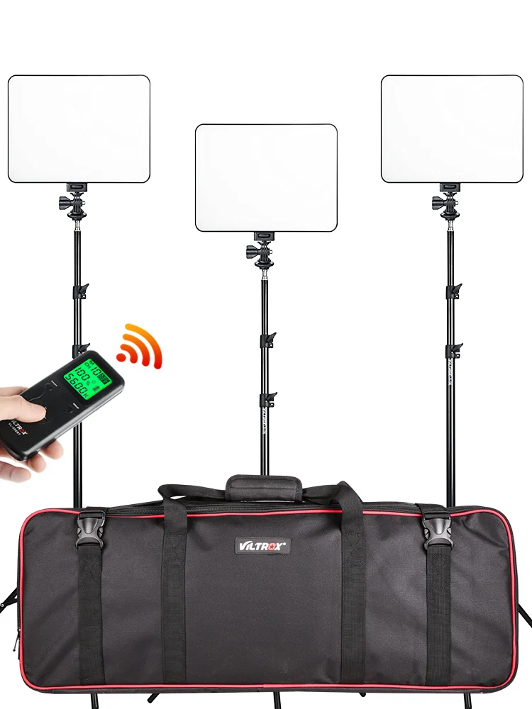 VILROX 3/2pcs VL-200T Bi-color Dimmable Wireless Remote светодиодный Video светильник Panel Lighting Kit светильник Stand для студийной съемки