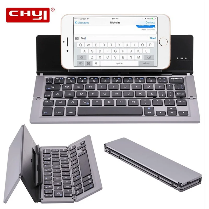 

CHYI Portable Foldable Bluetooth Keyboard Rechargeable Mini Folding Wireless Keyboard For PC Android IOS Windows Tablet Phone