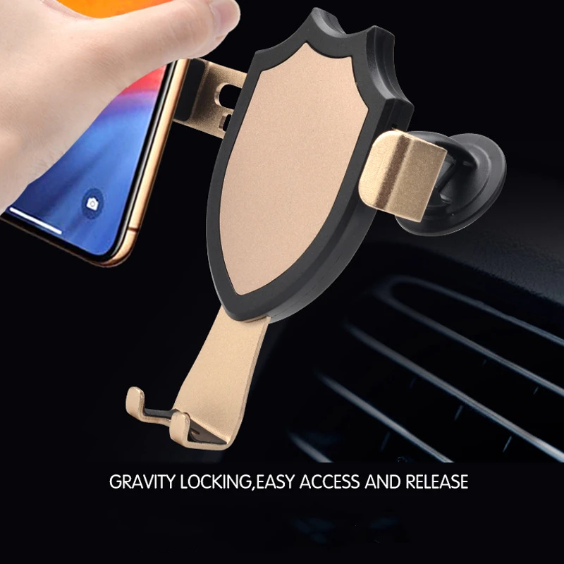 

Metal Gravity Car Phone Holder Air Vent Clip Mini Shield Stand GPS Support Kickstand For iPhone 12 Pro Max Xiaomi Samsung Huawei