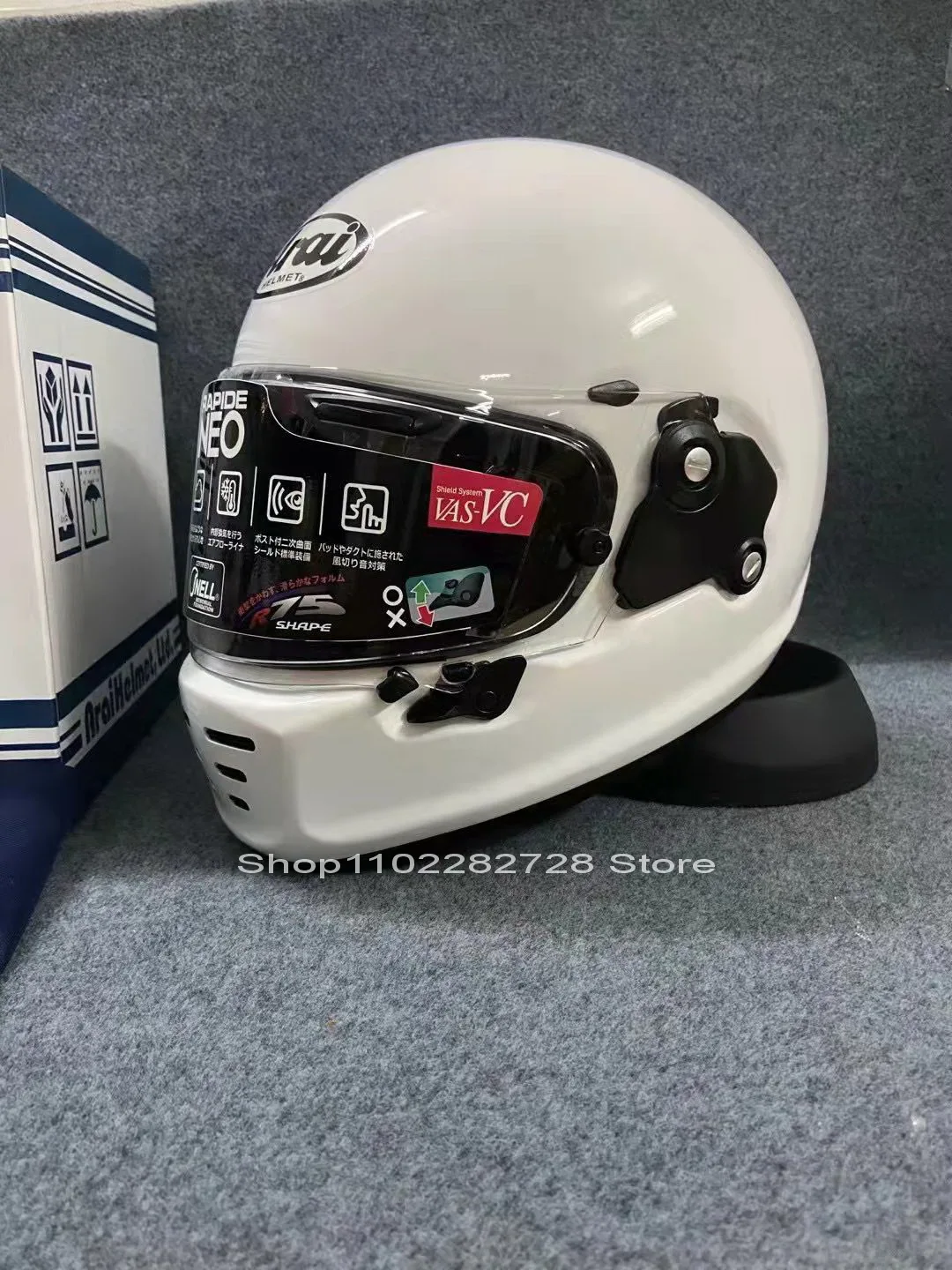 

High-strength fiberglass motorcycle helmet Retro helmet Kart racing helmet NEO full face helmet, stylish white,Capacete ECE DOT