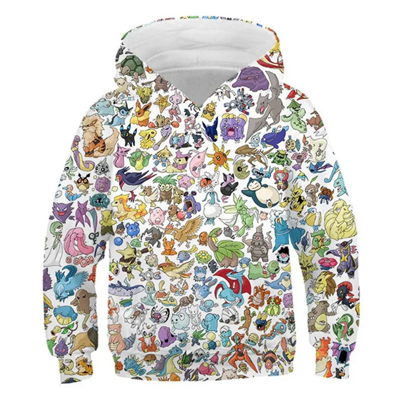 

4-14 Years Children Clothing Boys Hoodies Pikachu Long Sleeve Kids Cartoon Sweatshirt Boy Casual Cute Pokemon Kids Streetwear