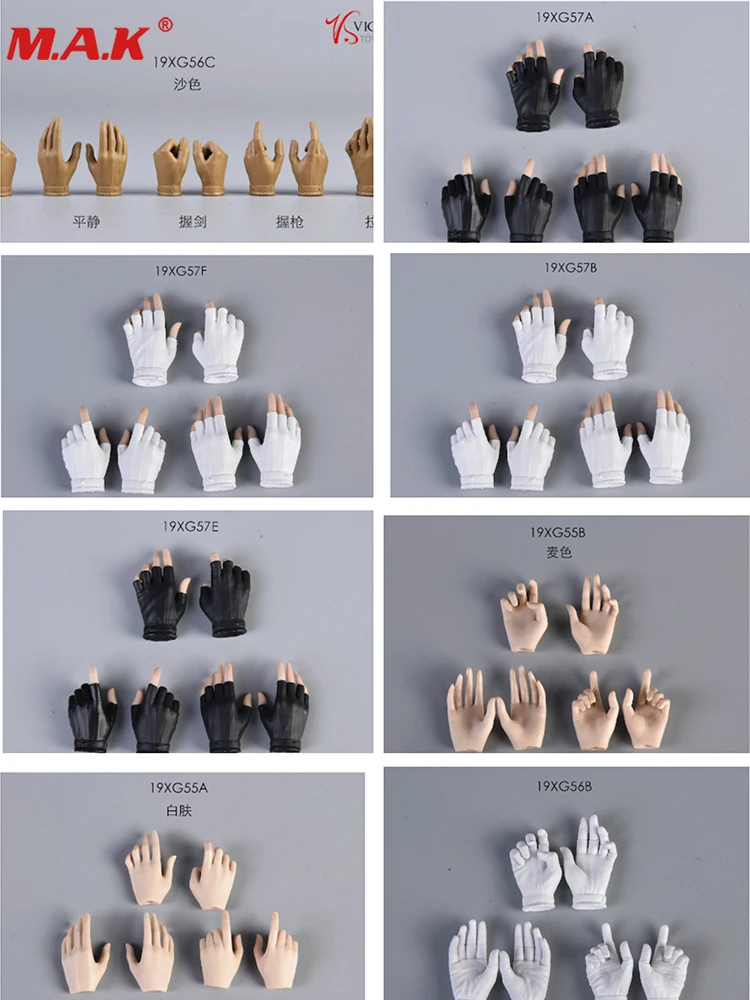 

Hands Shape 19XG57 VSTOYS 1/6 Half-finger Glove Hand Styles Type Suitable For Ph Tbl Plastic Coated Female Body